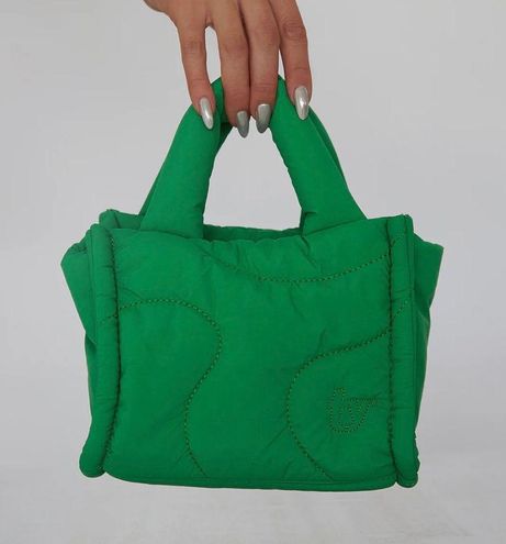 Quilted Puffy Tote Bag - Green – Belissh