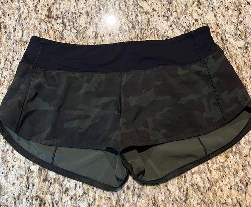 LULULEMON SPEED UP Short *2.5Incognito Camo Multi Gator Green