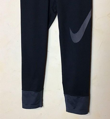 Nike POWER ESSENTIAL RUNNING CROP BLACK LEGGINGS WOMENS SIZE SMALL