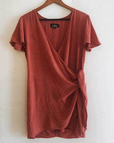 vashti rusty rose wrap dress