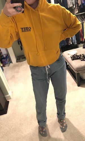 obey hoodie yellow