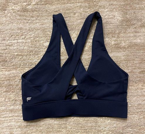 Fabletics Oasis Twist Medium Impact Sports Bra Blue - $23 (48% Off