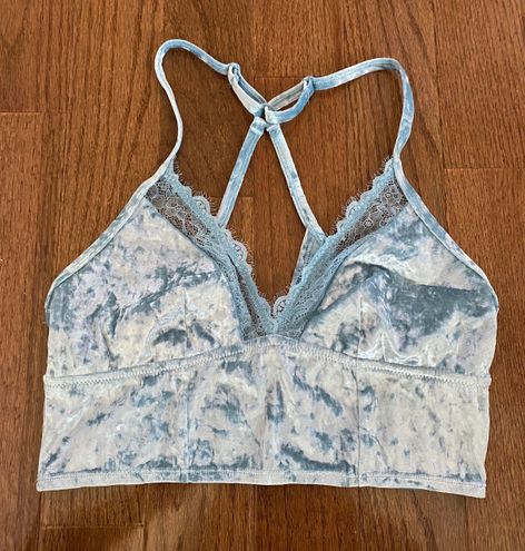 Velvet Lace Trim Bralette 