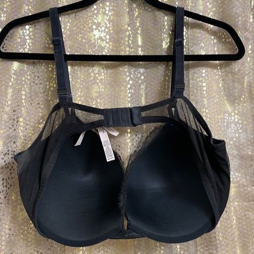 Victoria's Secret black lace & velvet t-shirt push up bra size 40D EUC -  $23 - From Jessica