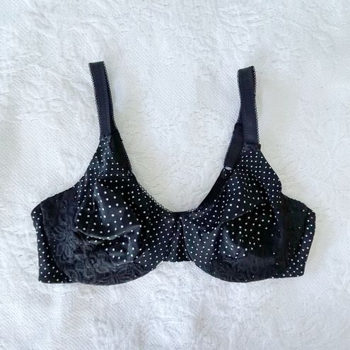 Olga Full Figure Gentle Lift Underwire Black White Polka Dot Bra 38C Size  undefined - $22 - From Jade