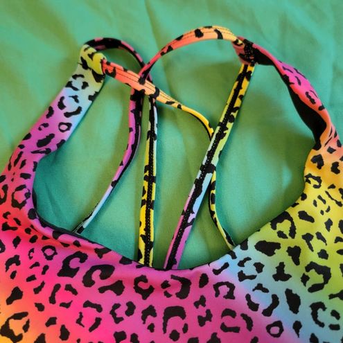 Zyia Rainbow Leopard Print Light n Tight Strappy Women's Sports Bra Size  Medium - $38 - From Thrift