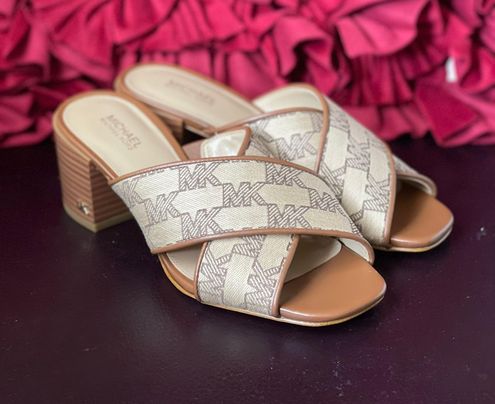 Michael Kors Abbott Logo printed Crisscross Slide mule Sandals 5.5 BNWOX - $69 New With Tags - From