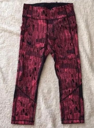 Lululemon Pace Rival Crop Down Pour Electric Coral Pink Black