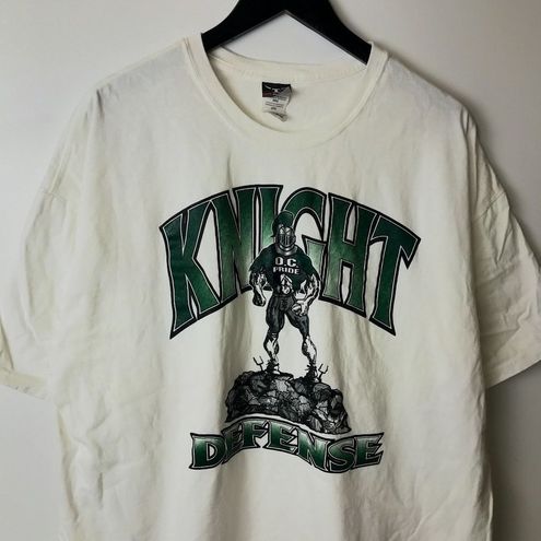 Y2K Vintage Knight Defense Football Player T Shirt Sports Graphic Tee White  2XL Size undefined - $28 - From The