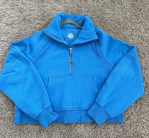 Lululemon Scuba Oversized Funnel Neck Half-zip In Blue Nile