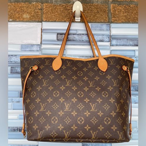 Louis Vuitton Neverfull MM Monogram Canvas Tote Bag, Pivoine