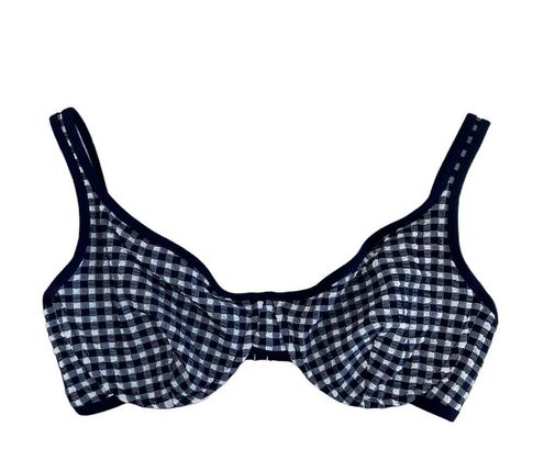 J.Crew Gingham Bikini Top 34DD Navy Blue and White Size M - $23 New With  Tags - From Brynna