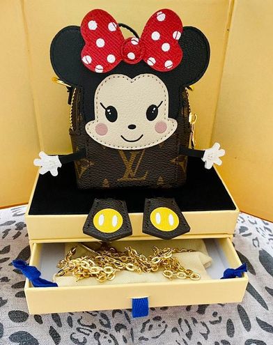 Handmade Minnie Mouse Louis Vuitton coin purse Brown - $192