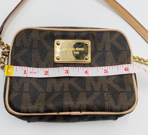 Michael Kors Jet Set Crossbody Mini Brown Logo Monogram - $67 - From Megan