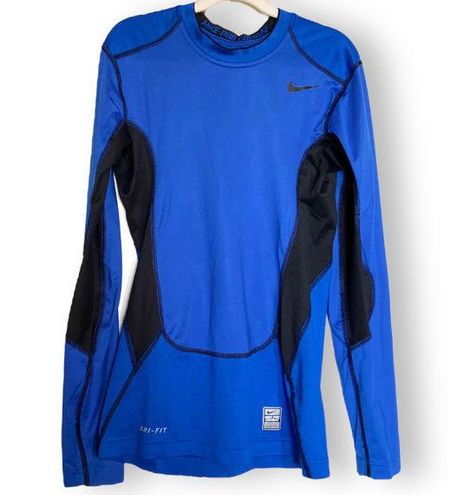 Nike Pro Combat Hypercool Long Sleeve Compression (Blue)