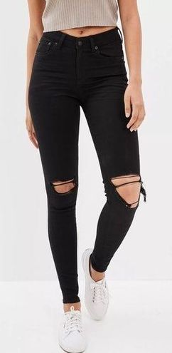 AMERICAN EAGLE black distressed Jeggings