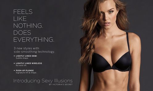 Sexy Illusions by Victoria's Secret Side Smoothing LightlyLined Wireless  Bra 32C