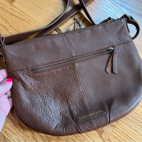 LUCKY BRAND Black Pebbled Soft Leather Drawstring Slouchy Hobo 2 Handle  Purse | eBay