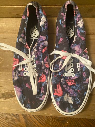 Vans Customs Image Library Flowers Authentic Shoes - 7.5 Men/9.0 Women