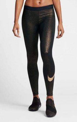 Nike Pro shimmering metallic gold workout leggings size S - $48