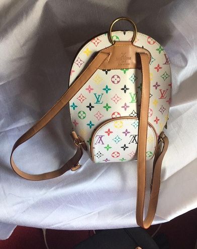 Tiny cloth backpack Louis Vuitton White in Cloth - 31565286