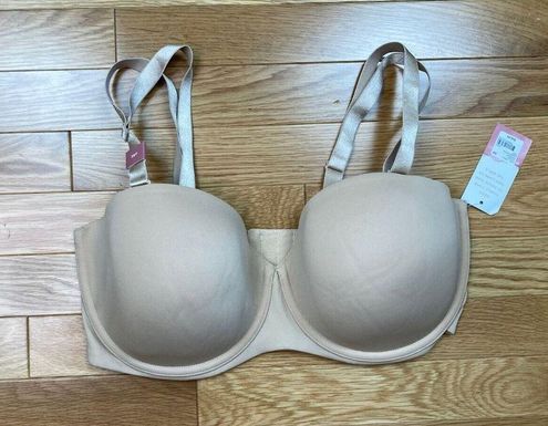 Cacique Lightly Line Multi Way Strapless Bra Womens 36F Beige Undwerwire  Size undefined - $30 - From Jaime