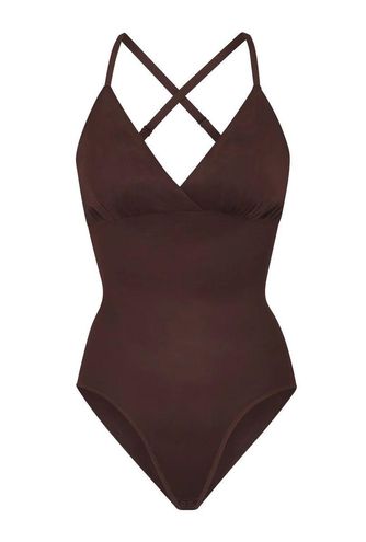 SKIMS Barely There Bodysuit Brief W/Snaps Brown Size XL - $50