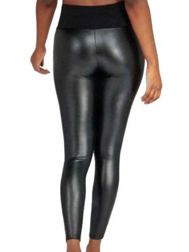 Spanx Assets by All Over Faux Leather Leggings black large - $34 - From J