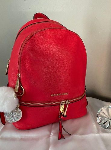 Michael Kors Rhea Medium Backpack Red - $105 (70% Off Retail) - From Cely