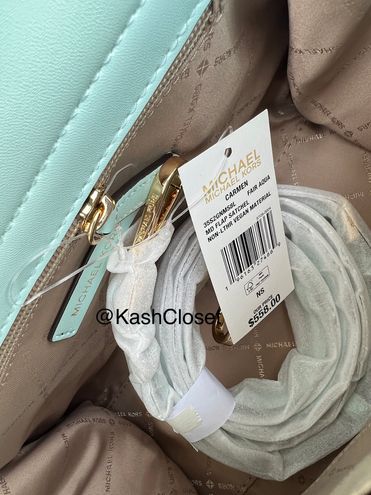 Michael Kors Carmen Medium Flap Satchel Signature MK Logo Pvc Bag