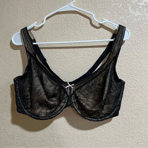 Cacique black nude tan modern lace bra 40DDD Size undefined