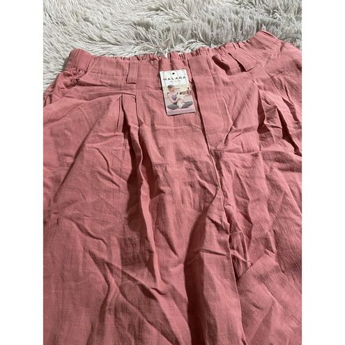 Halara Plicated Side Pocket Wide Leg Pants Womens XL Pink Flowy