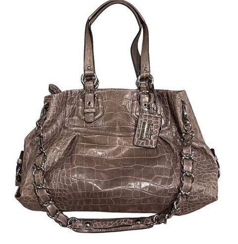 Coach Croc Embossed Taupe Madison Satchel #14601 - $111 - From Rebecca