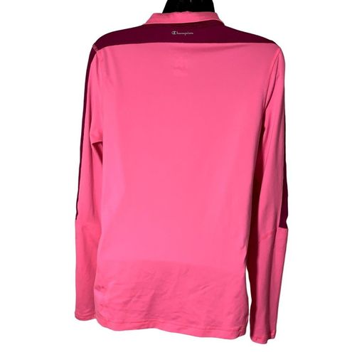 Champion Women's Duofold Performax Pink 1/2 Zip L/S Pullover