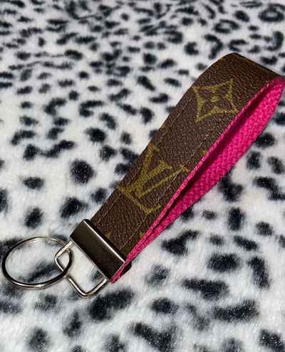 Repurposed Upcycled Keychain Wristlet Keyring Key Fob Pink - $20 - From  Aspen