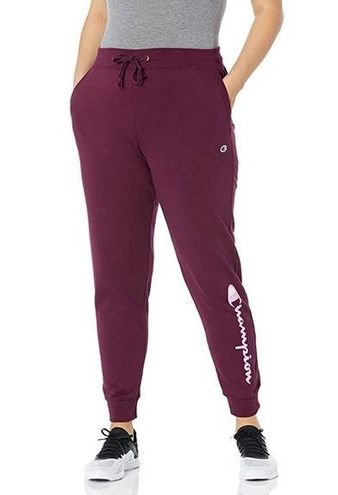 Champion Women's Powerblend Joggers Script Logo Size Large Dark Berry  Purple NWT - $31 New With Tags - From V