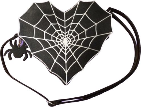 She's Wicked Spiderweb Crossbody Purse in Black