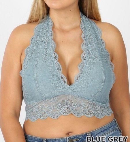 Zenana Outfitters NEW! Lace Halter Bra Bralette Plus 2X Gray Mist - $16 -  From Jennifer