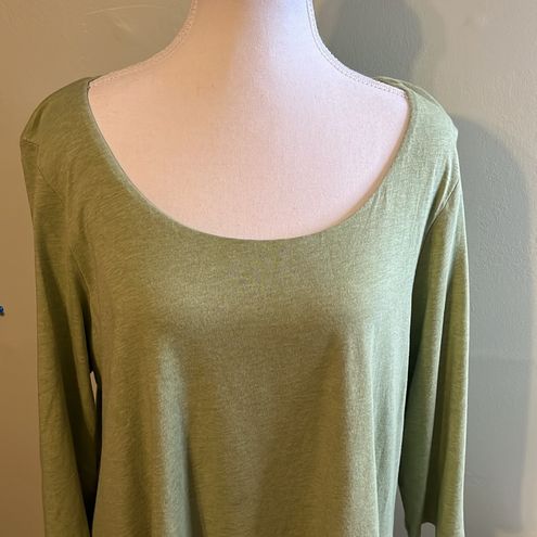 J JIll Pure Jill Elliptical Layered Green Top Size Medium