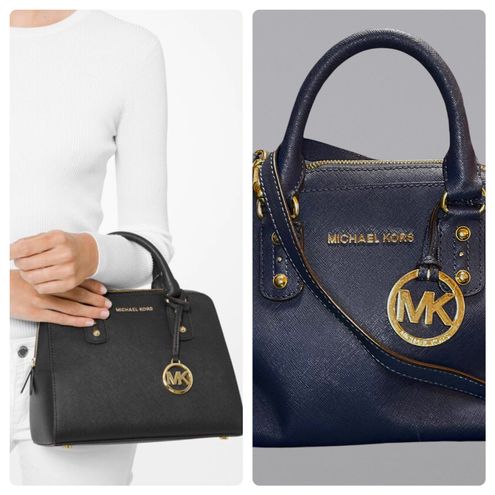 Michael Kors Sandrine Small Saffiano Leather Satchel Blue - $57 - From Erin