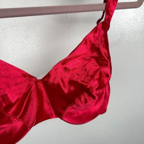 Victoria's Secret Vintage Second Skin Satin Full Coverage Bra 34D Red Size  undefined - $41 - From Anne