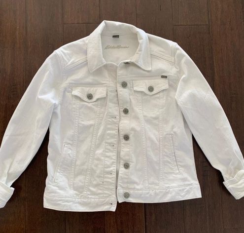 eddie bauer white denim jacket