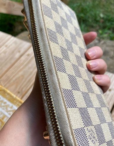 Louis Vuitton Wallet Damier Azur Chain Lock LV PRINT Large Zippy