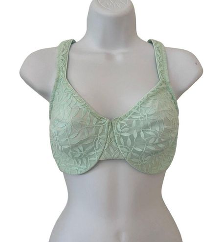 Olga Womens Sheer Leaves Mint Green Minimizer Bra Style 35519