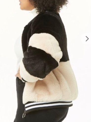Shaci faux fur colorblock cheap jacket