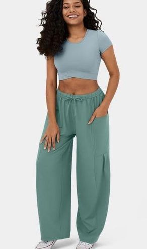 Halara Mid Rise Elastic Waist Drawstring Pocket Palazzo Wide Leg