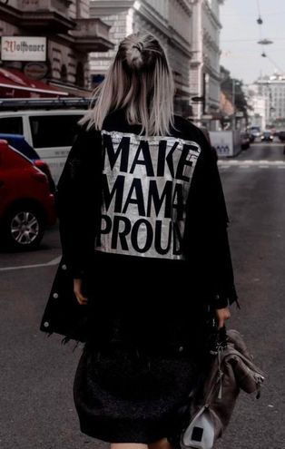 ZARA Denim distressed make mama proud jean jacket Black - $78 (59% Off  Retail) - From Lola