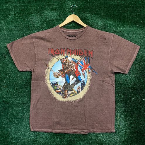 Iron Maiden Invasion of Rarities Heavy Metal Band Tee 0X Brown