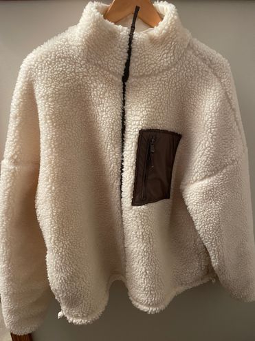 Fabletics Rylan Teddy Sherpa Jacket White Size L - $45 (55% Off Retail) -  From Kelly