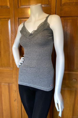 Hollister y2k Grey Lace Tank Top, Fits a size